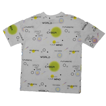 White Print Oversize Tshirt Nawao.com