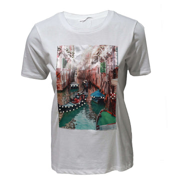 White Print T-Shirt Nawao.com