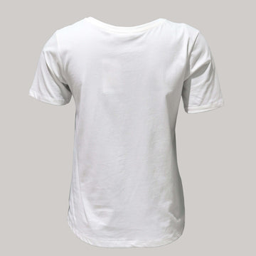 White Print T-Shirt Nawao.com