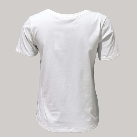 White Print T-Shirt Nawao.com
