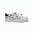 White Printed Sneaker White Nawao.com