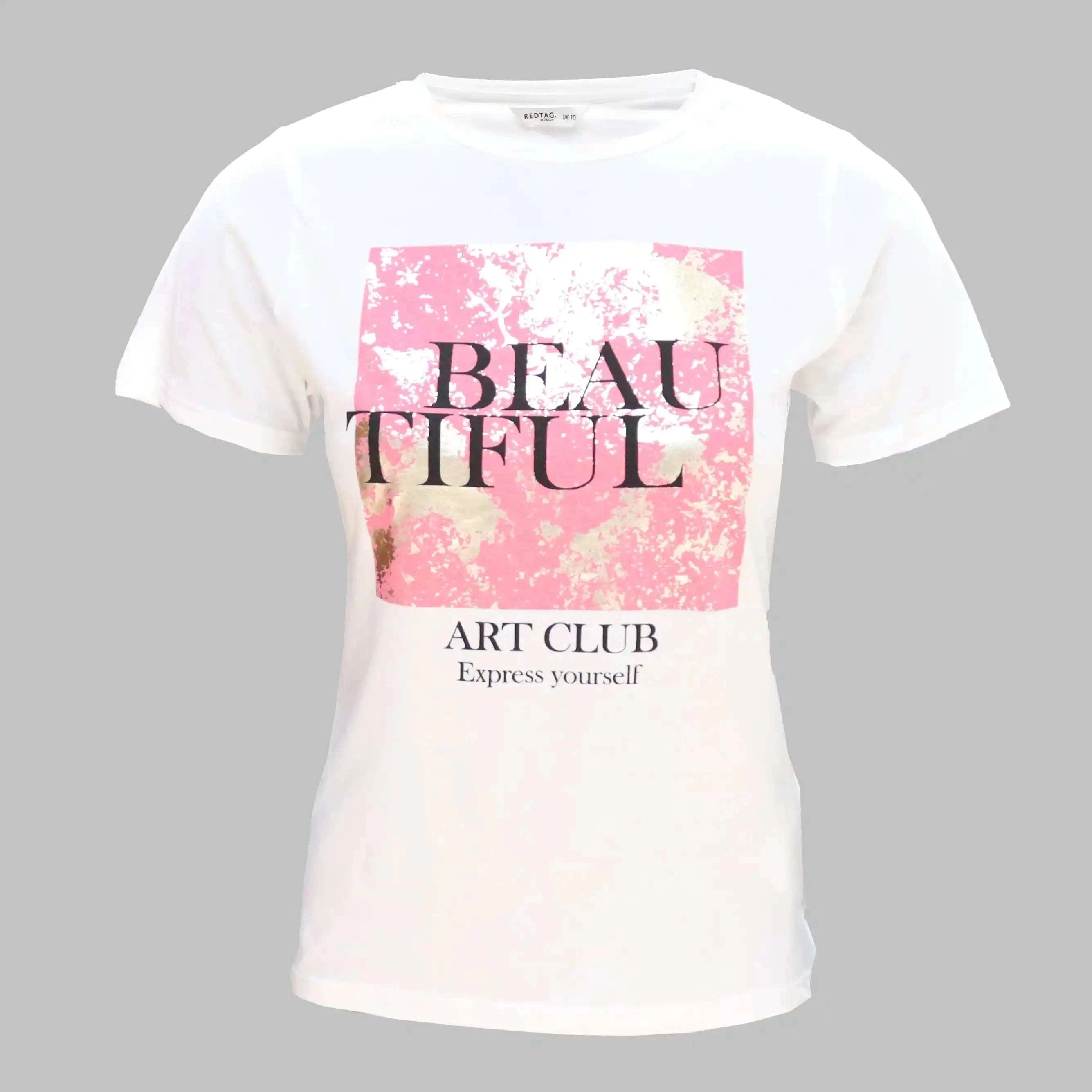 White Printed T Shirt Nawao.com