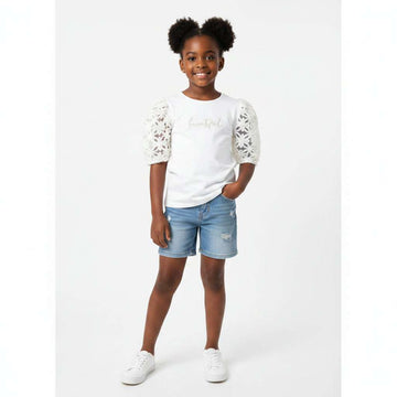 White Puff Sleeve Top White Nawao.com