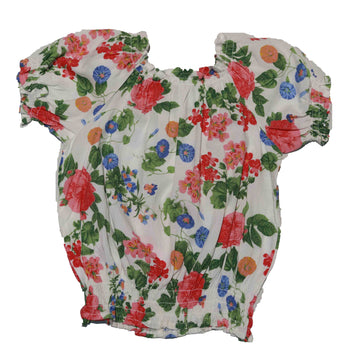 White Puff Sleeve With Frills Nawao.com