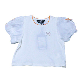White Puff Sleeves Party T-Shirt Nawao.com