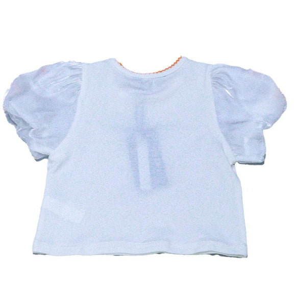 White Puff Sleeves Party T-Shirt Nawao.com