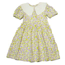 White Purple Floral Peterpan Collar Dress Nawao.com