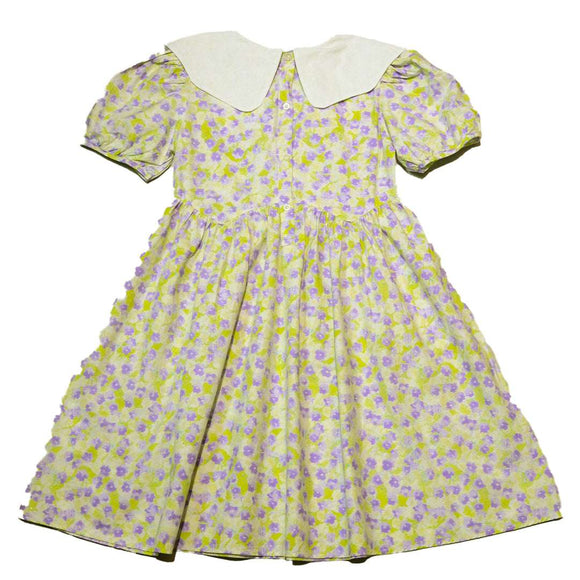 White Purple Floral Peterpan Collar Dress Nawao.com