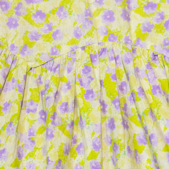 White Purple Floral Peterpan Collar Dress Nawao.com