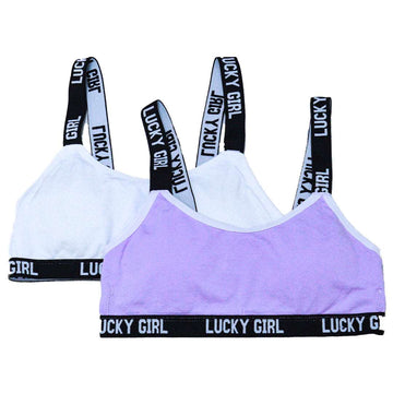 White Purple Padded 2Pcs Pack Bra Assorted Nawao.com
