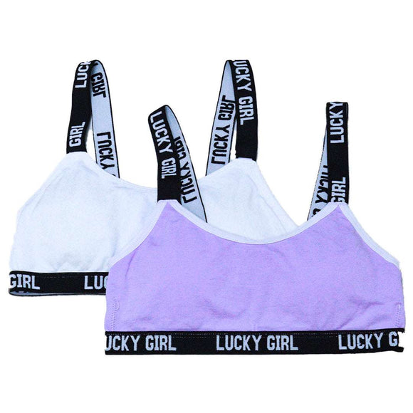 White Purple Padded 2Pcs Pack Bra Assorted Nawao.com