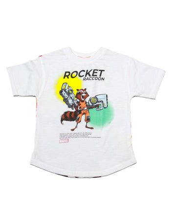 White Raccoon Scoop Hem Oversized T Shirt Nawao.com