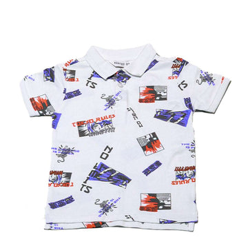 White Regular Collar Polo Shirt Nawao.com
