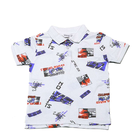 White Regular Collar Polo Shirt Nawao.com