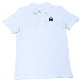 White Regular Collar Zipneck Polo Nawao.com