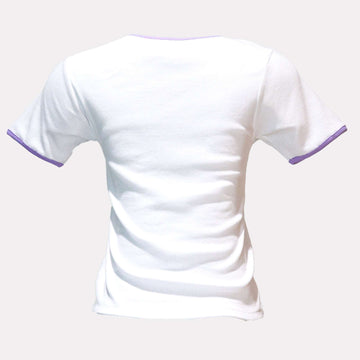 White Rib Contrast T Shirt Nawao.com