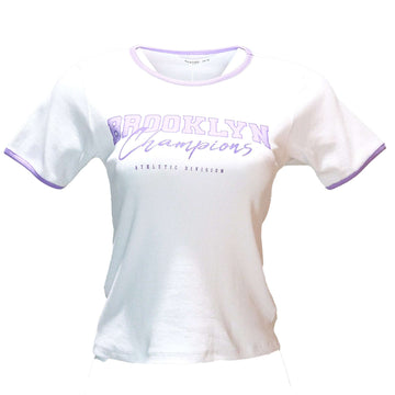 White Rib Contrast T Shirt Nawao.com