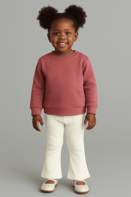 White Rib Flared Leggings White Nawao.com