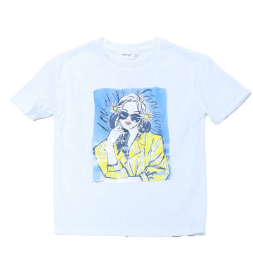 White Rib Jacquard Top White Nawao.com