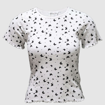 White Rib T-Shirt Nawao.com