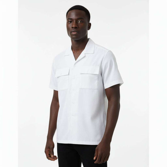 White Ripstop Utility Shirt Nawao.com