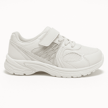 White Rubber Overlayed Trainer Nawao.com