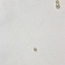 White S S T Shirt With Beads Work At Front Nawao.com