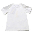 White S S T Shirt With Beads Work At Front Nawao.com