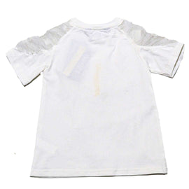 White S S T Shirt With Beads Work At Front Nawao.com