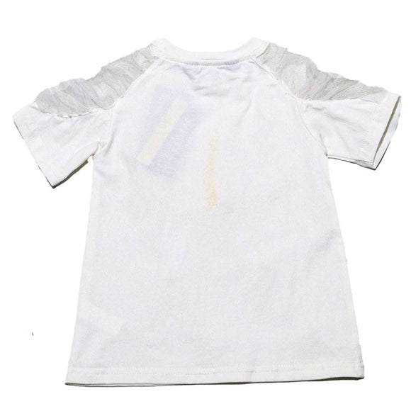 White S S T Shirt With Beads Work At Front Nawao.com