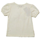 White S S T Shirt With Chiffon Work At Front Nawao.com