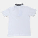 White S S Woven Collar Smart Button Down Polo White Nawao.com