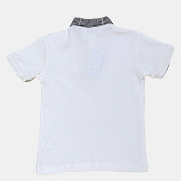 White S S Woven Collar Smart Button Down Polo White Nawao.com