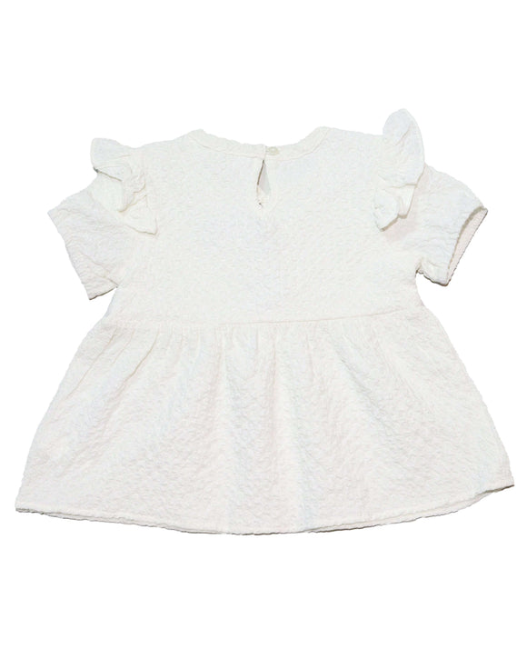 White S Slv Jacquard Blouse Nawao.com