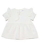 White S Slv Jacquard Blouse Nawao.com
