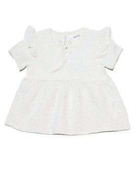 White S Slv Jacquard Blouse Nawao.com