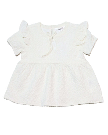 White S Slv Jacquard Blouse Nawao.com