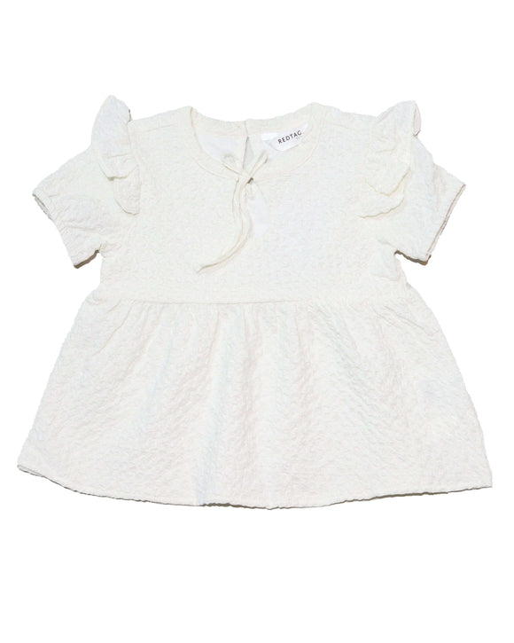 White S Slv Jacquard Blouse Nawao.com