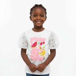 White Schiffli Frills At Slv With Embellishment Top White Nawao.com