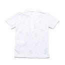 White Short Sleeve Emb Polo Shirt Nawao.com