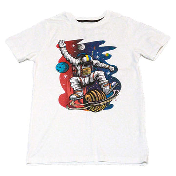 White Short Sleeve Graphic Tshirt Nawao.com