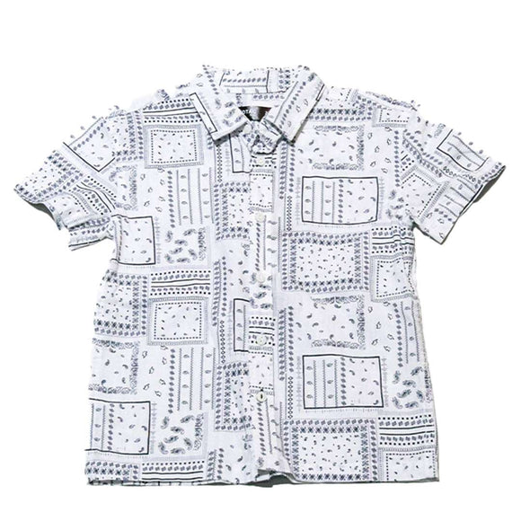 White Short Sleeve Oversized Shirt Nawao.com