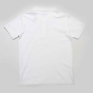 White Short Sleeve Polo Shirt White Nawao.com