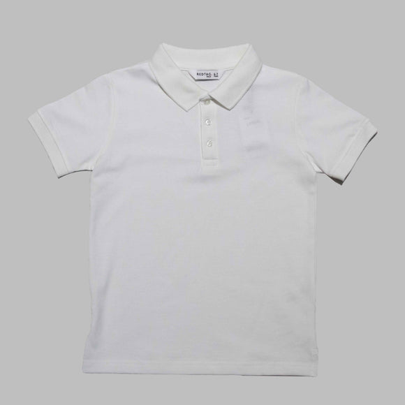 White Short Sleeve Polo Shirt White Nawao.com