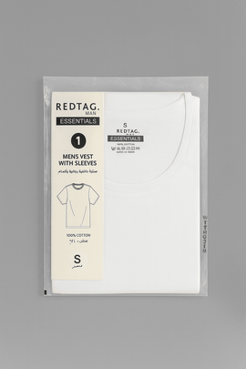 White Single Pack Short Sleeve Vest Nawao.com