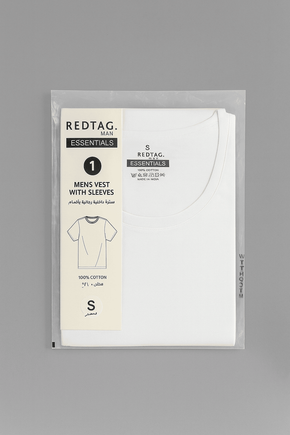 White Single Pack Short Sleeve Vest Nawao.com