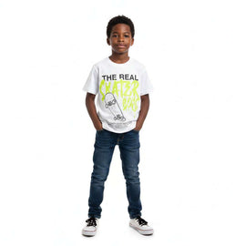 White Skater Print Short Sleeve T Shirt White Nawao.com