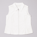 WHITE SLEEVELESS SHIRT BLOUSE Nawao.com