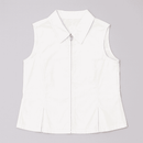 WHITE SLEEVELESS SHIRT BLOUSE Nawao.com