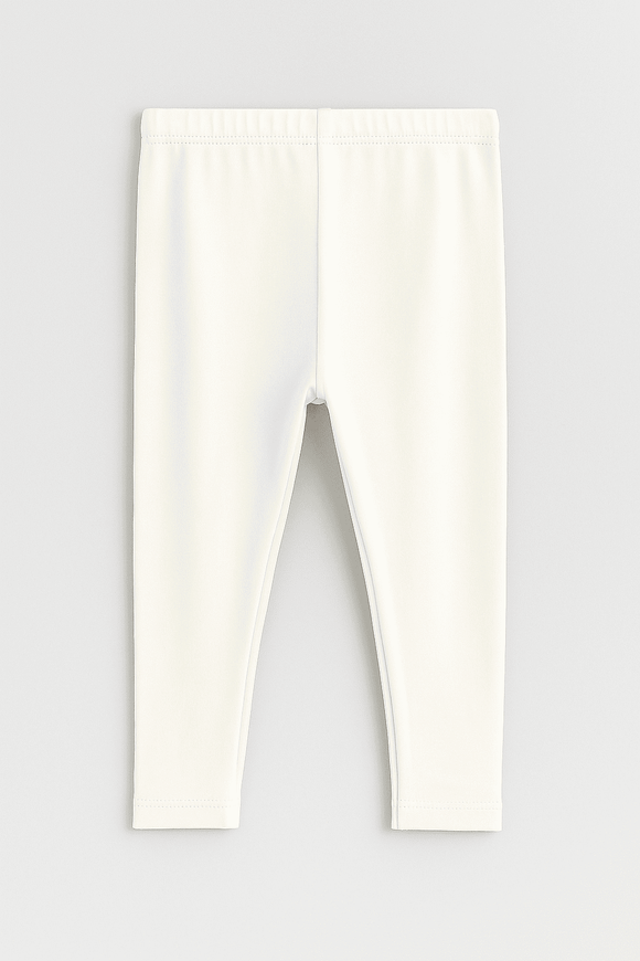 White Solid Leggings White Nawao.com